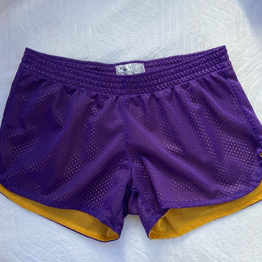 purple & yellow shorts (womens small)